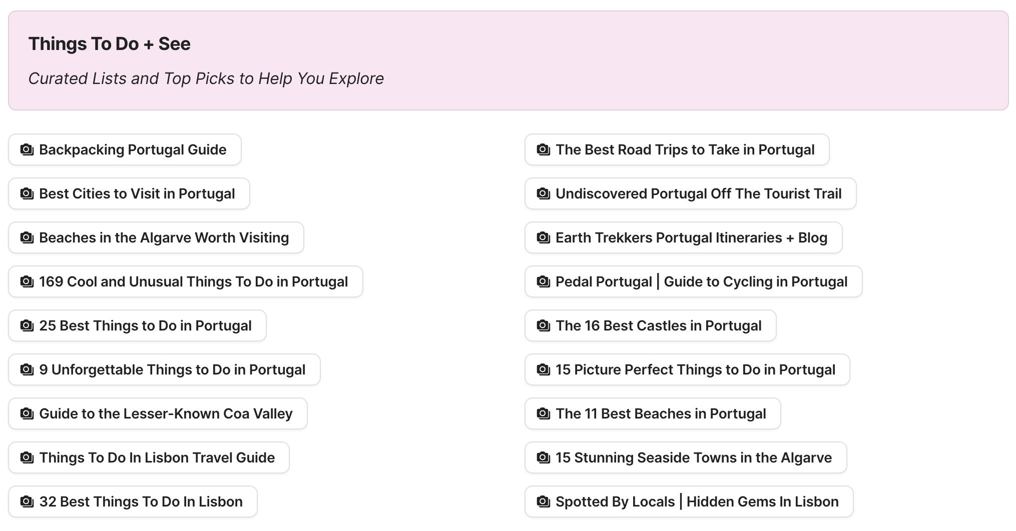 Things To Do In Portugal Preview of Things To Do In Portugal section in Portugal Travel Research by Feral Travel